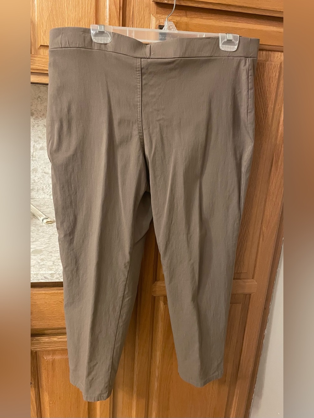 Women’s Style and Co. Slim Straight Chinos in Taupe